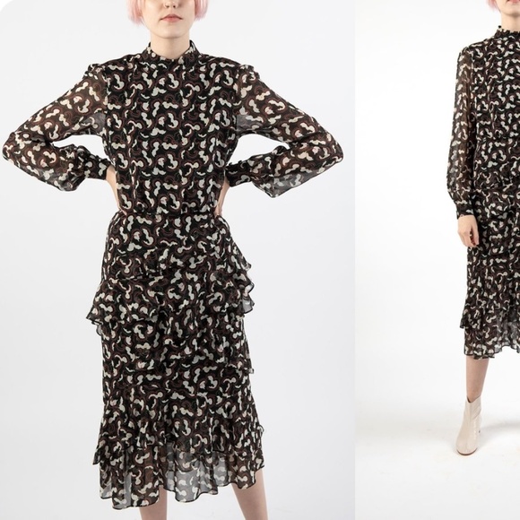 Saloni Isa silk midi dress size 0